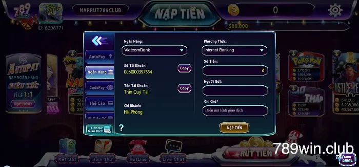 Cách rút tiền tại 789 Club